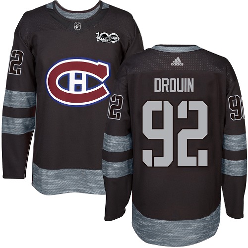Adidas Canadiens #92 Jonathan Drouin Black 1917-100th Anniversary Stitched NHL Jersey